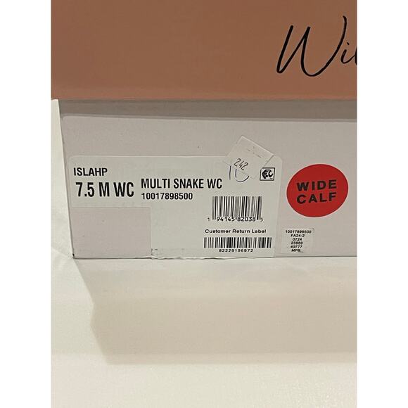 Wild Pair Women's Wide Calf Block Heel Knee High Boots Snake Size 7.5 - Picture 7 of 10